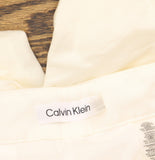 Calvin Klein Linen-Blend Mid Rise Slim-Leg Pants T52PA072 White 8P