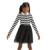 Cat & Jack Girls Long Sleeve Halloween Striped Tulle Dress 90628278 Black XL