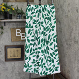 Cupshe Tropical Leaf Print Drawstring Swim Cover Up Pants Dark Green / White L