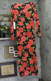 Aqua Womens Knit Rose Jersey Cowl Neck Dress IDO14215 Red / Black L