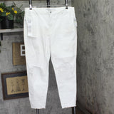 Tinseltown High-Rise Distressed Mom Jeans with Raw Hems Bright White 18W