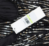 Calvin Klein Womens Embellished Sequinned Velvet Shift Dress Black / Silver 4