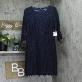 Kensie Womens Lace Sheath Dress KDLN0805 Navy Blue 10