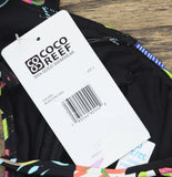 Coco Reef Womens Astra Criss Cross Back Bikini Top Cosmic Jungle Black 32-34C