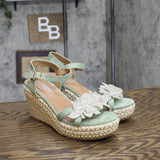 Patrizia Women's Sttropez Wedge Sandals Mint Green 8.5M (EUR 39)