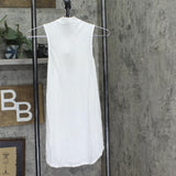 Almost Famous Juniors Sleeveless Tie-Neck Tank Blouse Top White M