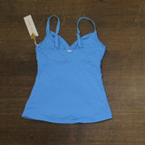 Anne Cole Surplice Twist Front Underwire Tankini Swim Top Arctic Blue 32DD / 34D