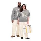 Woolrich X TGT Woods Jacquard Crewneck Pullover Sweater Heather Gray L Tall