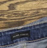 Silver Jeans Co. Womens Suki Mid Rise Curvy Fit Capri Jeans Indigo Blue 24x23.5