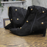 A New Day Studded Faux Suede Mid-Calf Boots with Cone Heel 94568945 Jet Black 9M