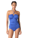 Michael Michael Kors Womens Halter Tankini Swim Top MM7M760 Bright Royal Blue XL