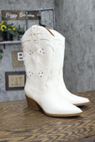 Universal Thread Western Cowboy Boots with Memory Foam Insole Off White 8M