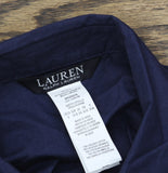 Lauren Ralph Lauren Embroidered Button Up Shirt Swim Cover Up Dark Navy Blue S