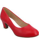 Journee Collection Luu Comfort Insole Round Toe Low Block Heel Pumps Red 7.5M