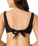 Salt + Cove Juniors Center-Ruched V-Neck Bikini Top SC251007BT Black M