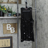 Almost Famous Womens Sequin Front Knit Tank Top 1667b7f55578cd Black M