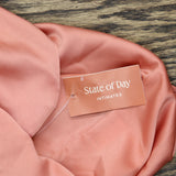 State Of Day Womens 2-Pc. Silk Touch Short Sleeve Pajama Set Sea Coral Pink L
