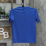 Nike Kids Boys Check Logo Dri-Fit Short Sleeve Athletic T-Shirt Tee Blue / Red M
