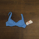 Salt + Cove Juniors Wavy-Scrunch Scoop-Neck Bikini Top SC25073TT Capri Blue XS