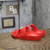 Shade & Shore Womens Neida EVA Two Band Footbed Slide Sandals 83105499 Red 6M