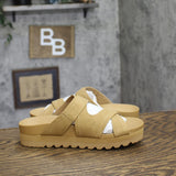 Bearpaw Crux Platform Slide Sandals 1009137019 Iced Coffee Brown 9M