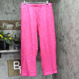 INC International Concepts Notch 2-Piece Collar Pajama Set Magenta Chain Pink L