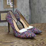 INC International Concepts Kenjay d'Orsay Pumps Shoes Multi Pixel Blue 7.5M