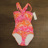 Anne Cole One-Piece Swimsuit with Twist Shirred Design Pink Tie Dye Foulard 8