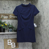 B. Darlin Juniors Short Sleeve Mockneck Mini Dress 45UAP84 Navy Blue 9/10