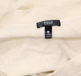 Aqua Womens Front Button Cashmere V-Neck Cardigan Sweater Ash Off White XL