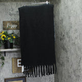 Steve Madden Womens Oversized Lofty Winter Scarf Fringe SMA-5126 Black Multi