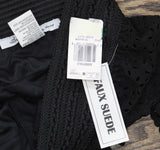 American Rag Cie Laser-Cut Faux-Suede Eyelet Cropped Shorts Classic Black L