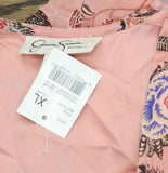 Jessica Simpson Paisley Tiered Midi Maternity Dress M9012368 Pink Multi XL