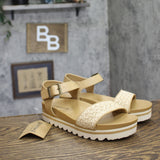 Bearpaw Orion Platform Sandals 1009137110 Natural Brown 9M