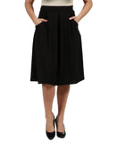 24seven Comfort Apparel Womens Plus Size Classic Knee Length Skirt Black 2X