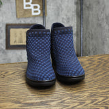 Steven by Steve Madden Enda Cross Weave Block Heel Booties Navy Blue 6.5