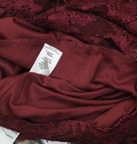 Emerald Sundae Juniors Glitter Lace Bodycon Open Back Mini Dress Dark Red 2XS