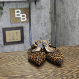A New Day London Slingback Bow Flats Pointed Toe 94303553 Cheetah Brown Multi 6M