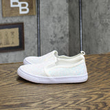 Cat & Jack Kids Girls Glitter Slip On Shoes 166cd46ba601f2 White Shiny 11T