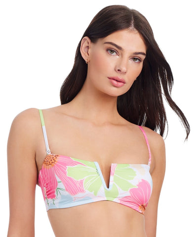 Sanctuary Charming Floral V-Wire Bandeau Top SACM25149 White Multi XL