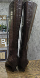 INC International Concepts Knee-High Boots with Kitten Heel Brown Croc 8.5M