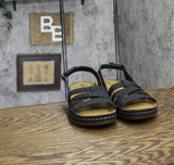 Easy Street Womens Kehlani Wedge Sandal KEHLN Black 9M