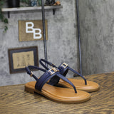 Tommy Hilfiger Womens Cruman Emblem Sandals TWCRUMAN Dark Blue 6.5M