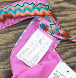 Salt + Cove Juniors Front-Tab Midkini Top Bikini Swim 807145 Pink Multi S