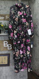 RACHEL by Rachel Roy Mae Printed Tiered Maxi Dress Belted Black Combo Cascade 12