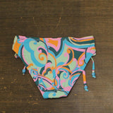 Jessica Simpson Womens Tied Hipster Bikini Bottom SSDS24706 Blue Multi S