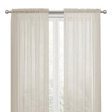 Regal Home Voile Sheer Rod Pocket Single Curtain Panel Linen Brown 54" x 95"
