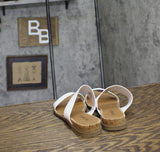 Style & Co. Womens Elliee Flat Sandals 2 Band 10020656300 White Lizard 5.5M