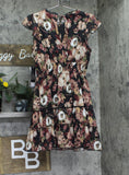 Trixxi Juniors Printed Tiered Short Ruffle Sleeve Dress Multi Floral Black S