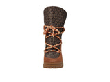 Michael Michael Kors Logo Snow Lace-Up Booties Boots Winter Luggage Brown 10M